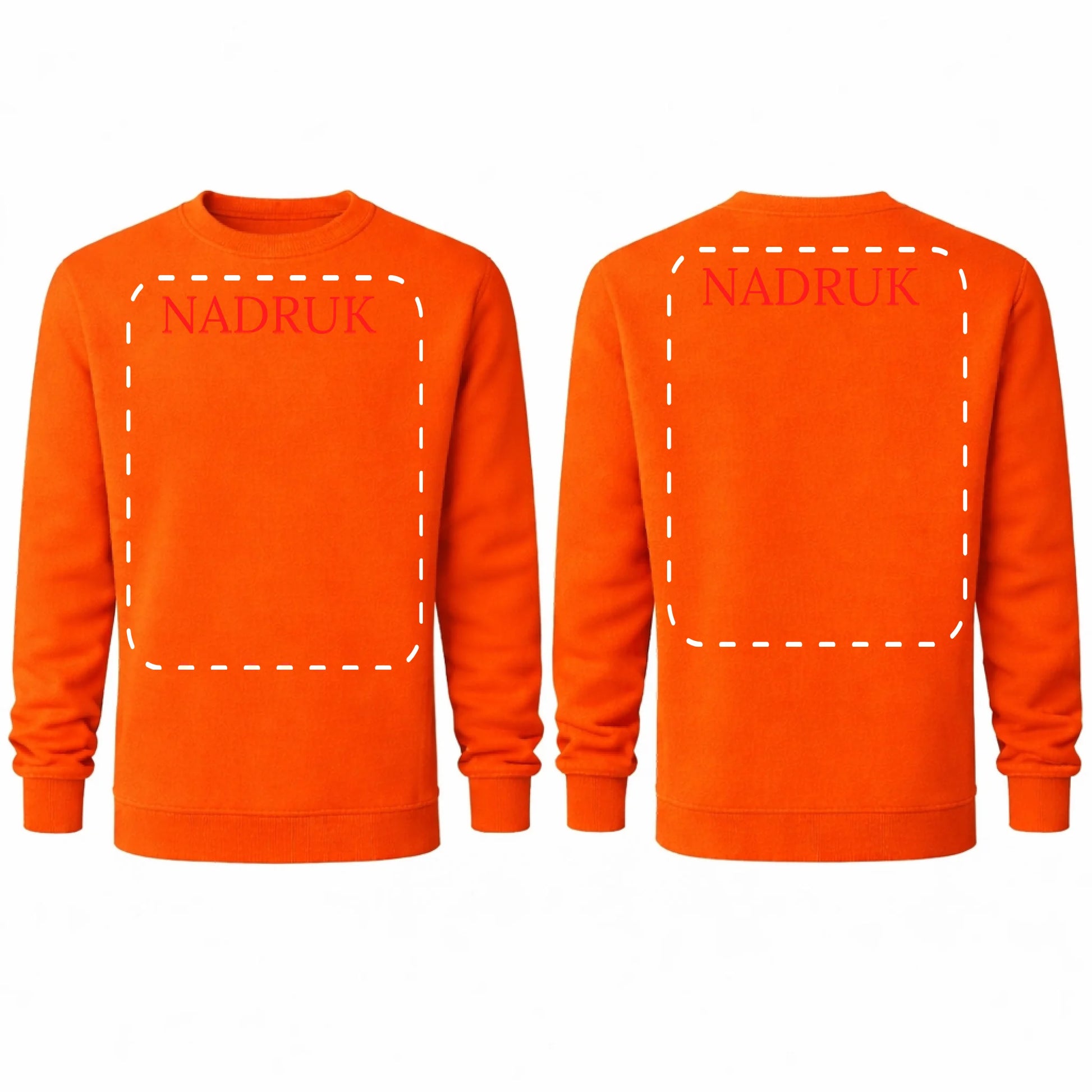 bluza reklamowa dla firm z nadrukiem bez kaptura pomarańczowy