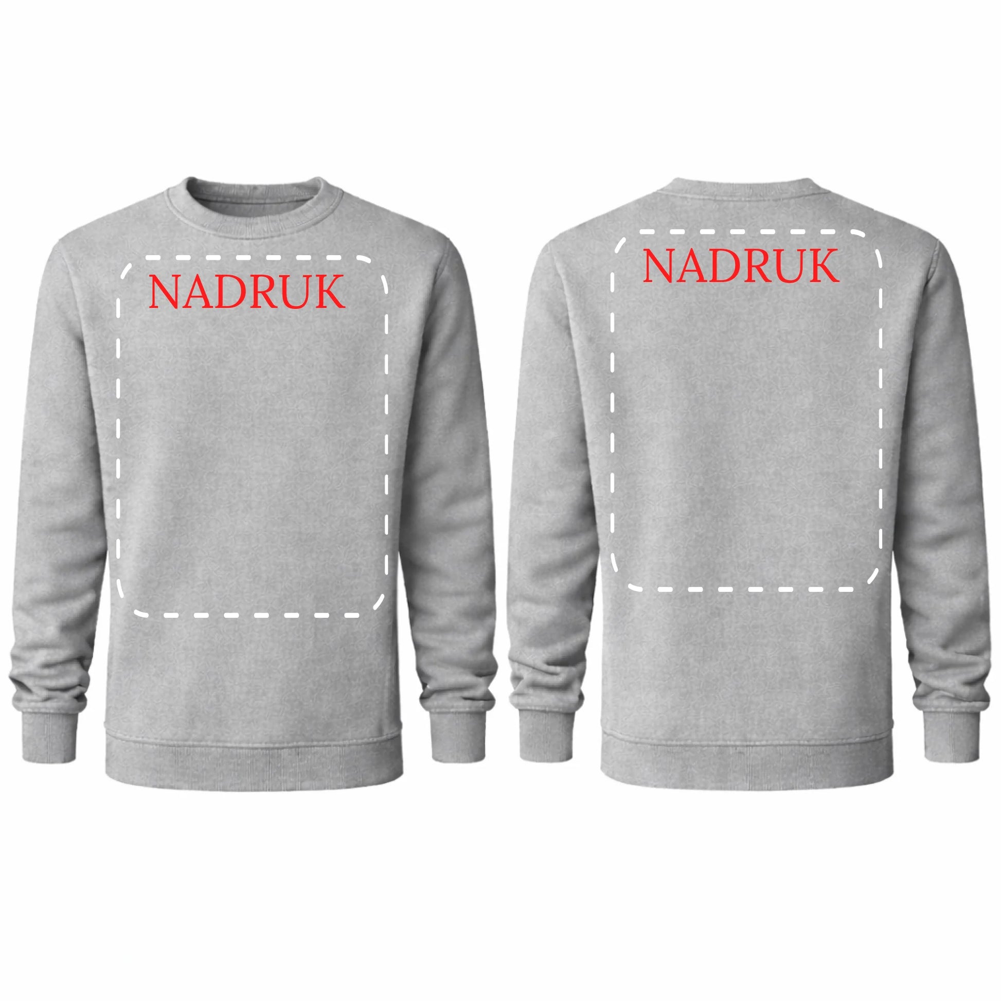 bluza reklamowa dla firm z nadrukiem bez kaptura szara