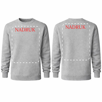 bluza reklamowa dla firm z nadrukiem bez kaptura szara