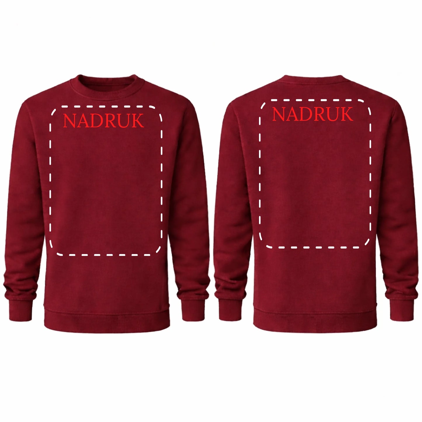 Bluza reklamowa dla firm bez kaptura 290g Burgund