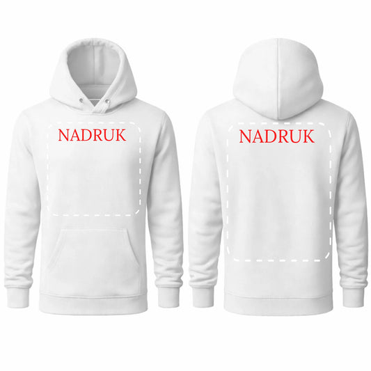 Bluza reklamowa dla firm z logo kangurka z kapturem 290g Biała