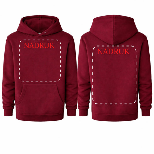 Bluza reklamowa dla firm z logo kangurka z kapturem 290g Burgund