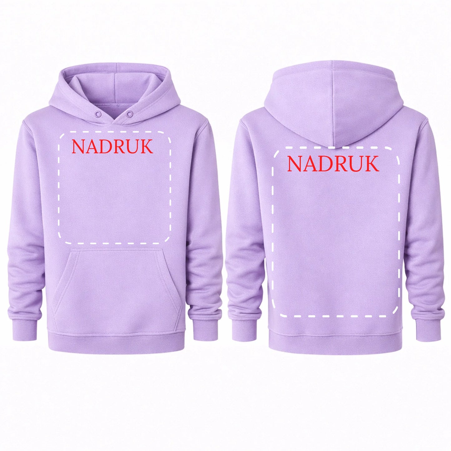 Bluza reklamowa dla firm z logo kangurka z kapturem 290g Lawenda