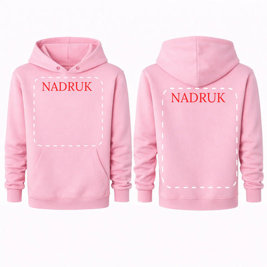 Bluza reklamowa dla firm z logo kangurka z kapturem 290g Różowa