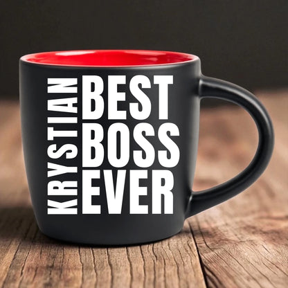 Prezent dla mężczyzny Kubek imienny z Grawerem BEST BOSS EVER 350ml