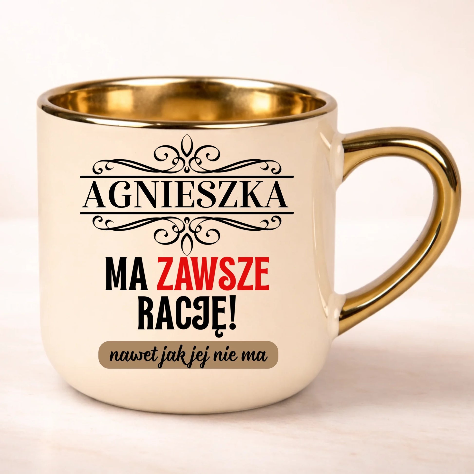 kubek personalizowany z nadrukiem 400ml kremowy