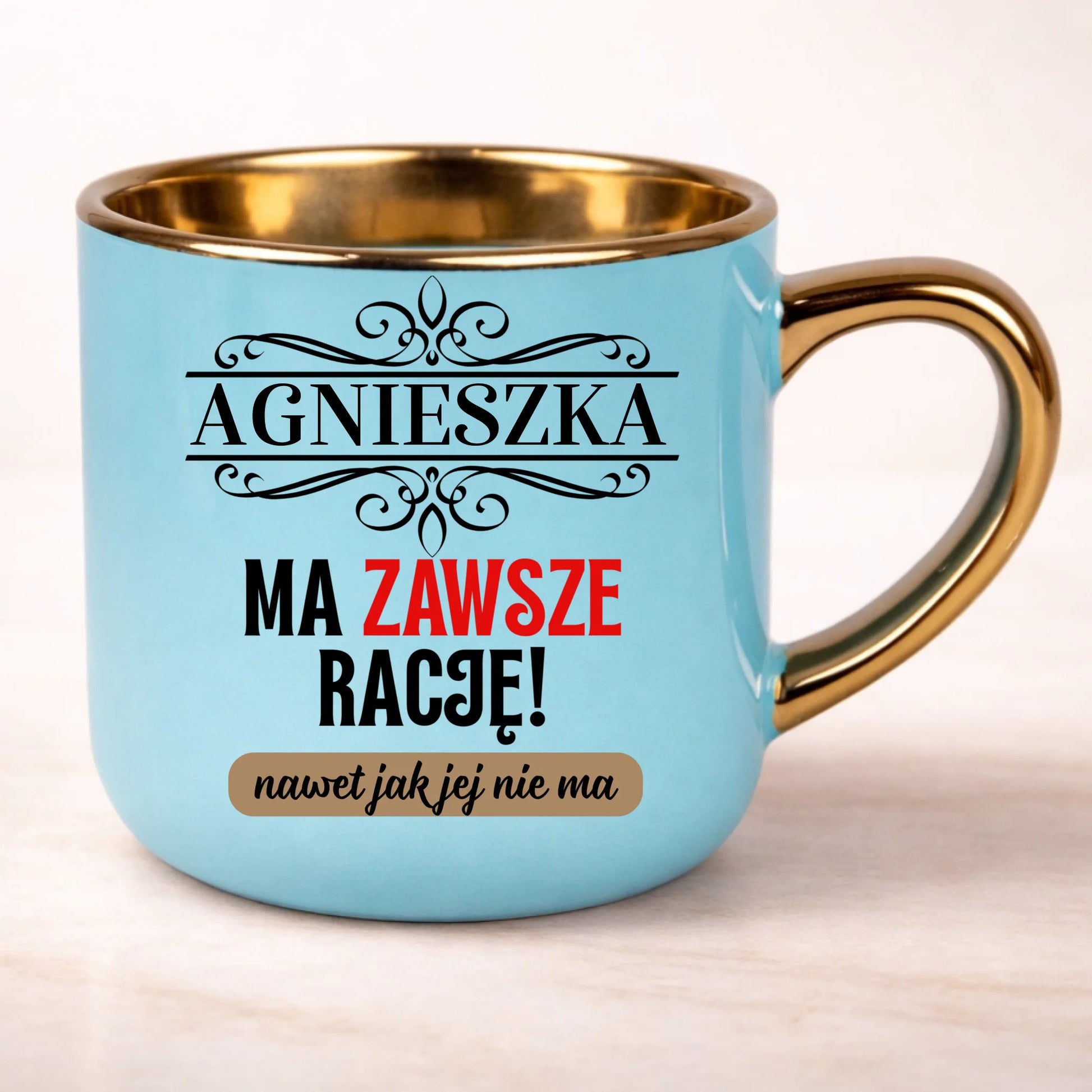 kubek personalizowany z nadrukiem 400ml niebieski