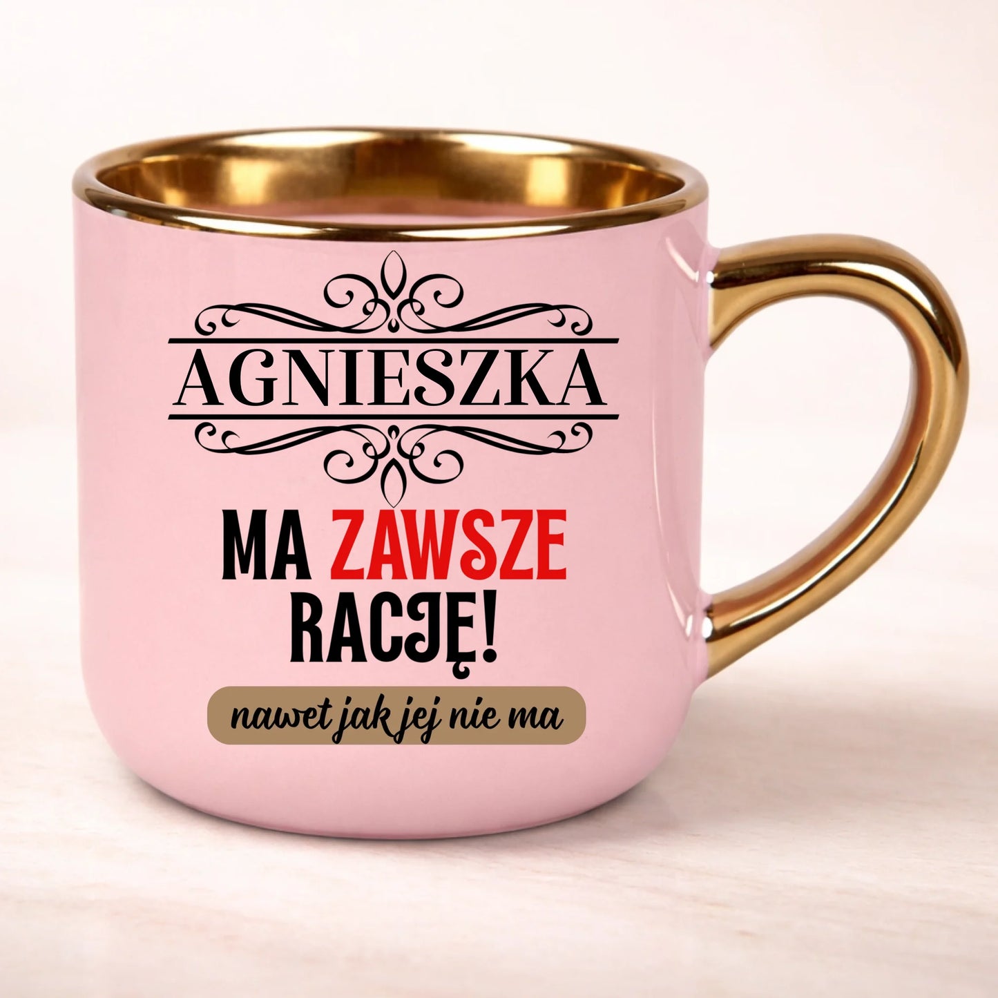 kubek personalizowany z nadrukiem 400ml rozowy