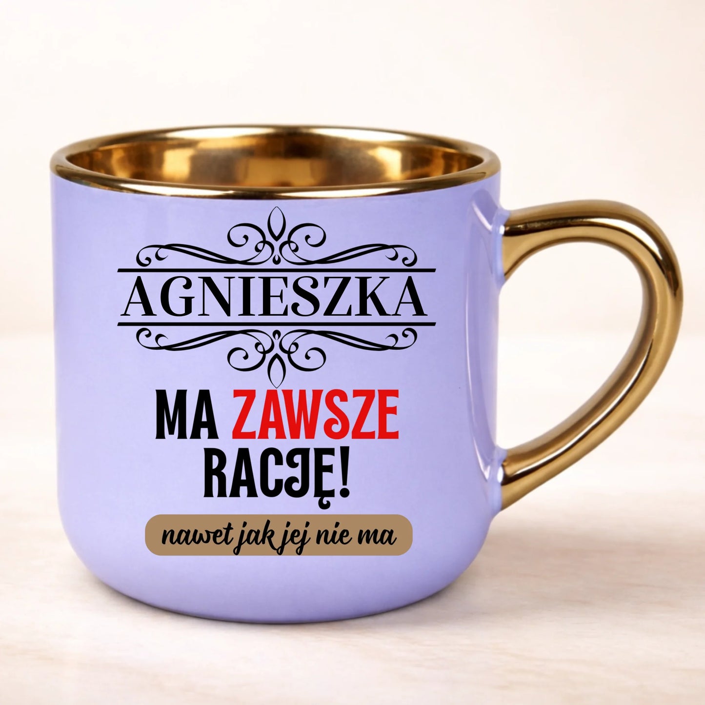 kubek personalizowany z nadrukiem 400ml fioletowy