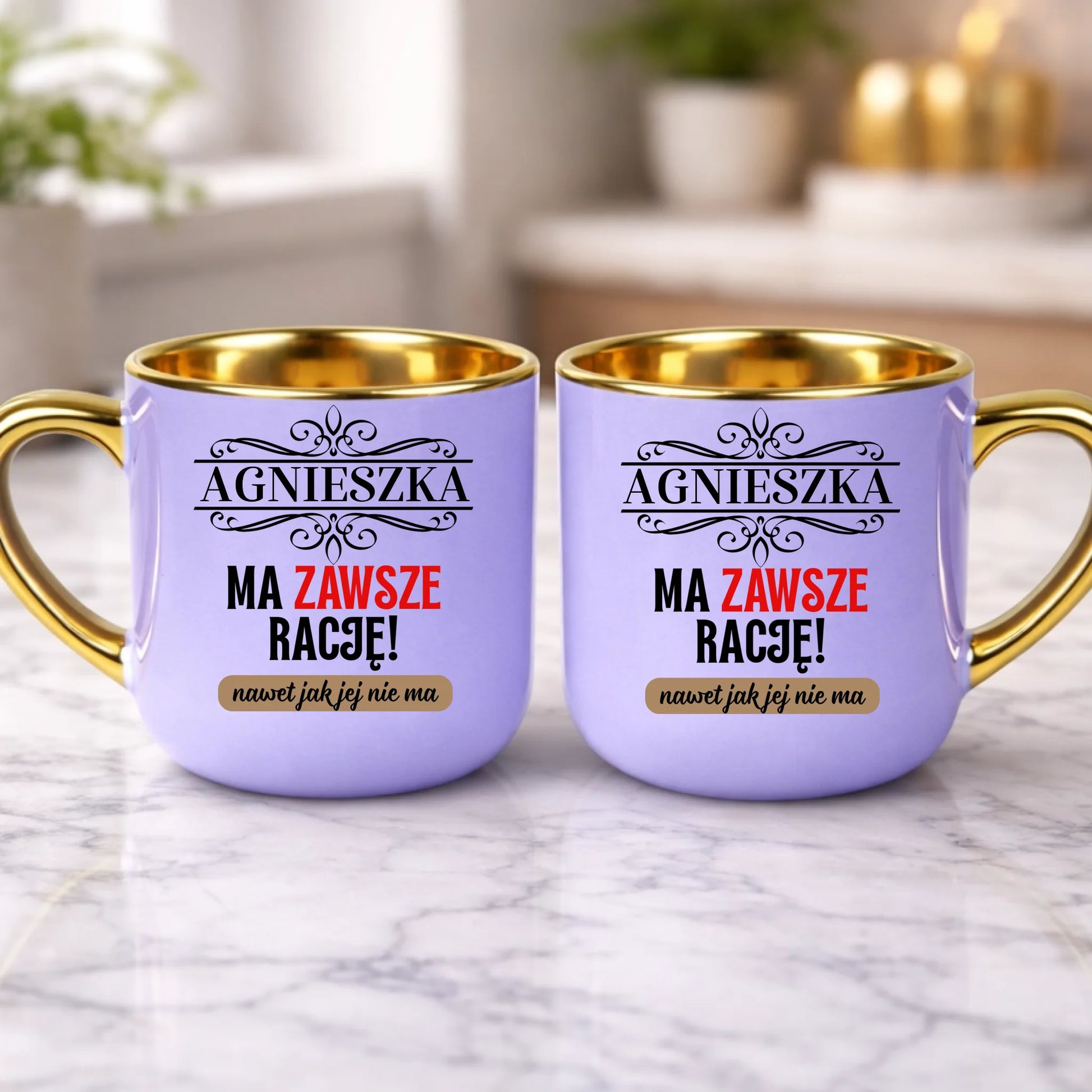 kubek z własnym nadrukiem 400ml personalizowane prezenty pl fioletowy