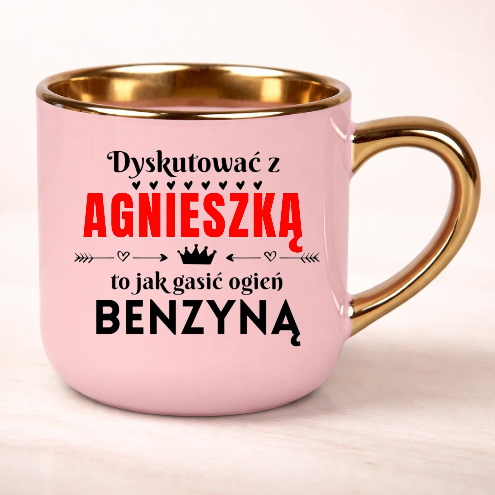 kubek personalizowany z nadrukiem 400ml rozowy