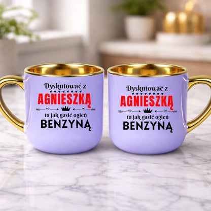 kubek z własnym nadrukiem 400ml personalizowane prezenty pl fioletowy