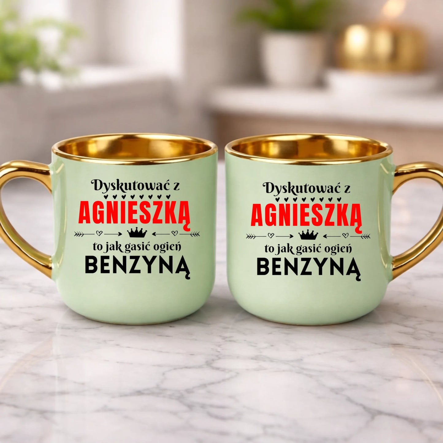 kubek z własnym nadrukiem 400ml personalizowane prezenty pl zielony