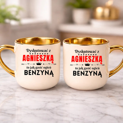 kubek z własnym nadrukiem 400ml personalizowane prezenty pl kremowy