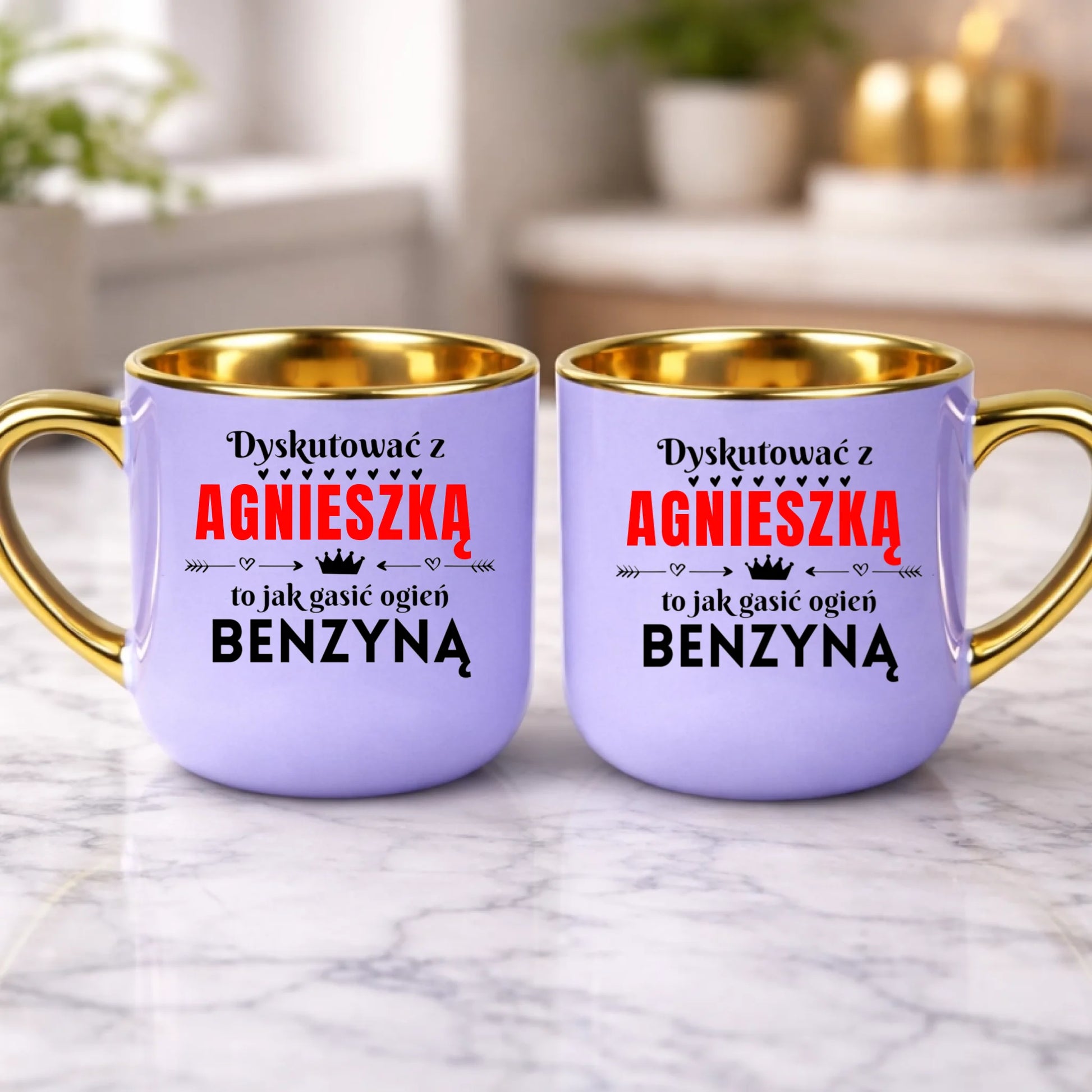 kubek z własnym nadrukiem 400ml personalizowane prezenty pl fioletowy
