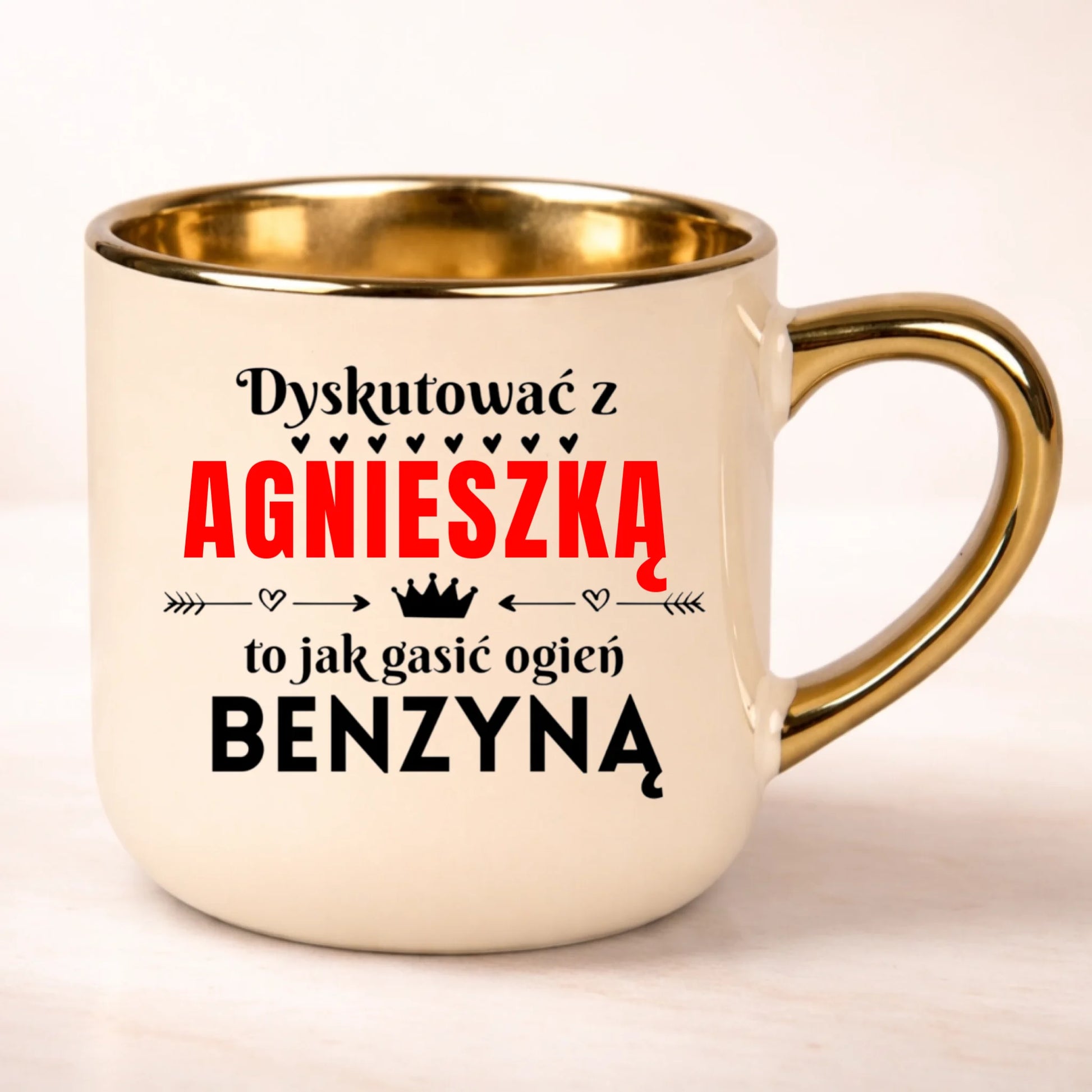kubek personalizowany z nadrukiem 400ml kremowy
