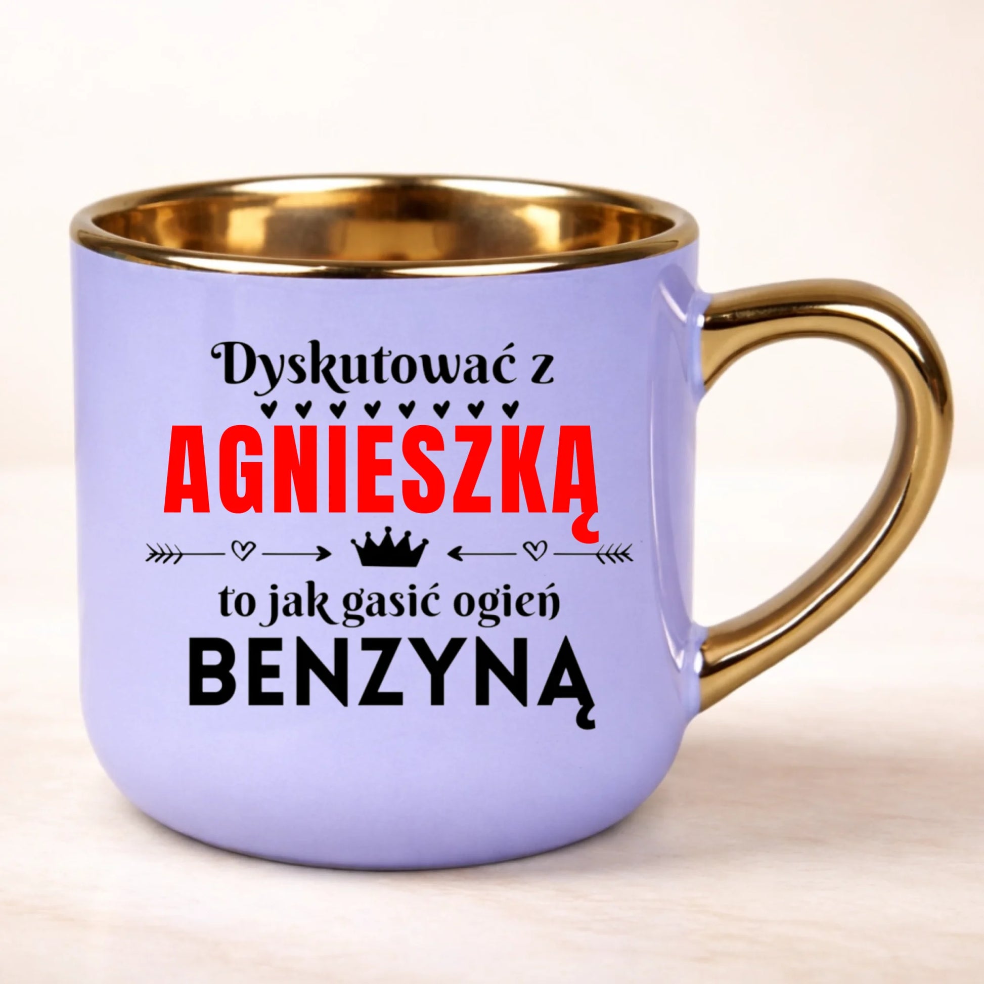 kubek personalizowany z nadrukiem 400ml fioletowy