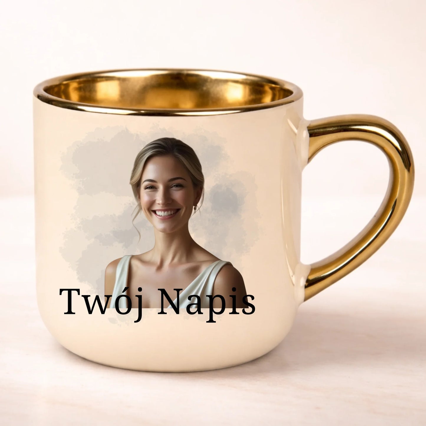 kubek personalizowany z nadrukiem 400ml kremowy