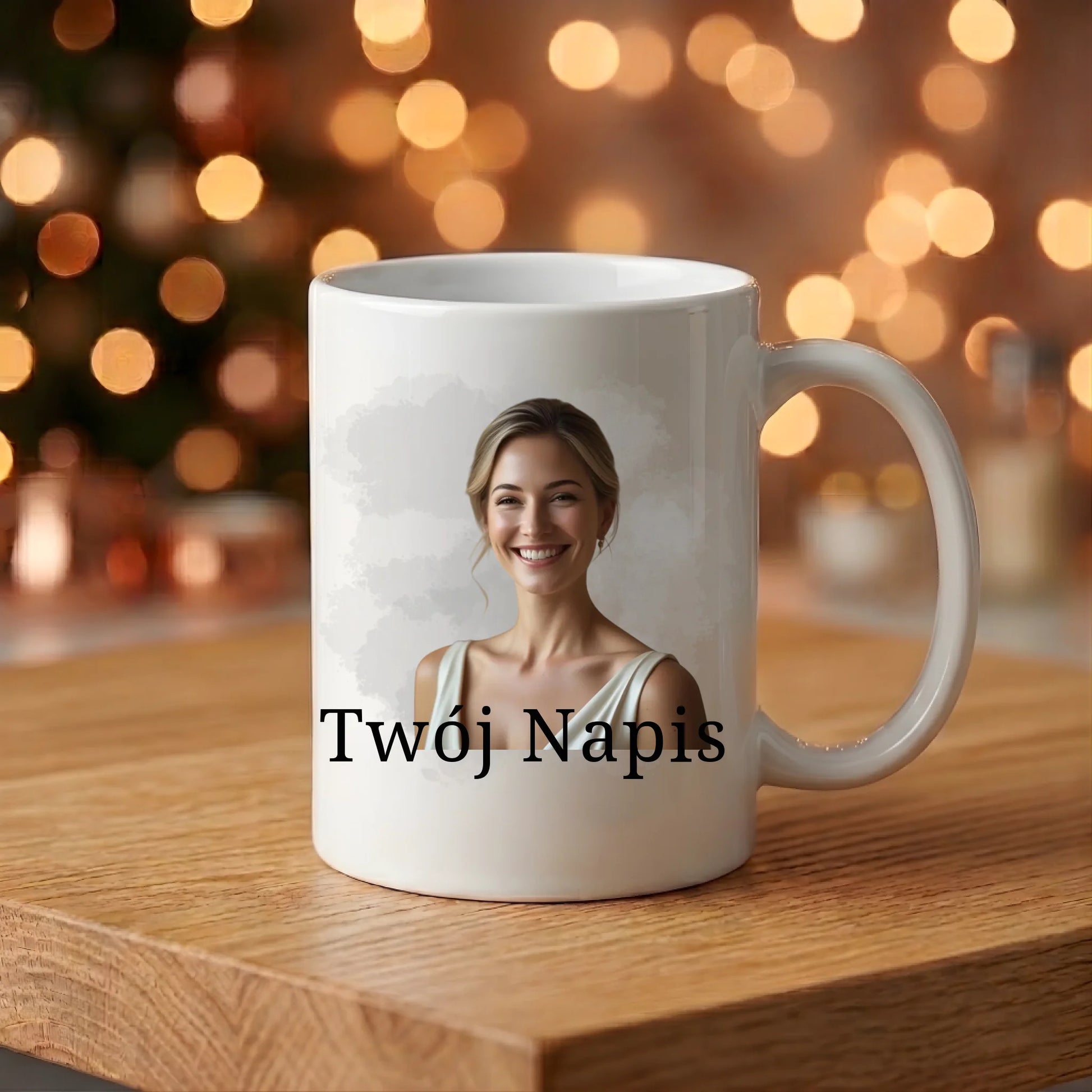 kubek z własnym nadrukiem 330ml personalizowane prezenty pl bialy