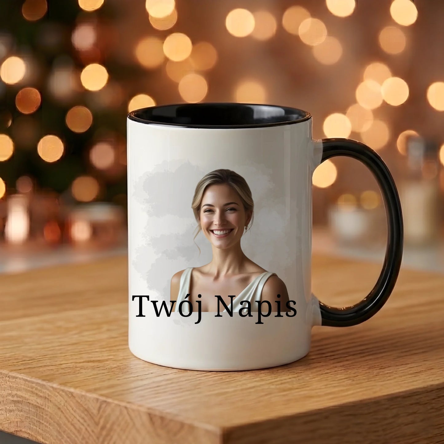 kubek z własnym nadrukiem 330ml personalizowane prezenty pl czarny