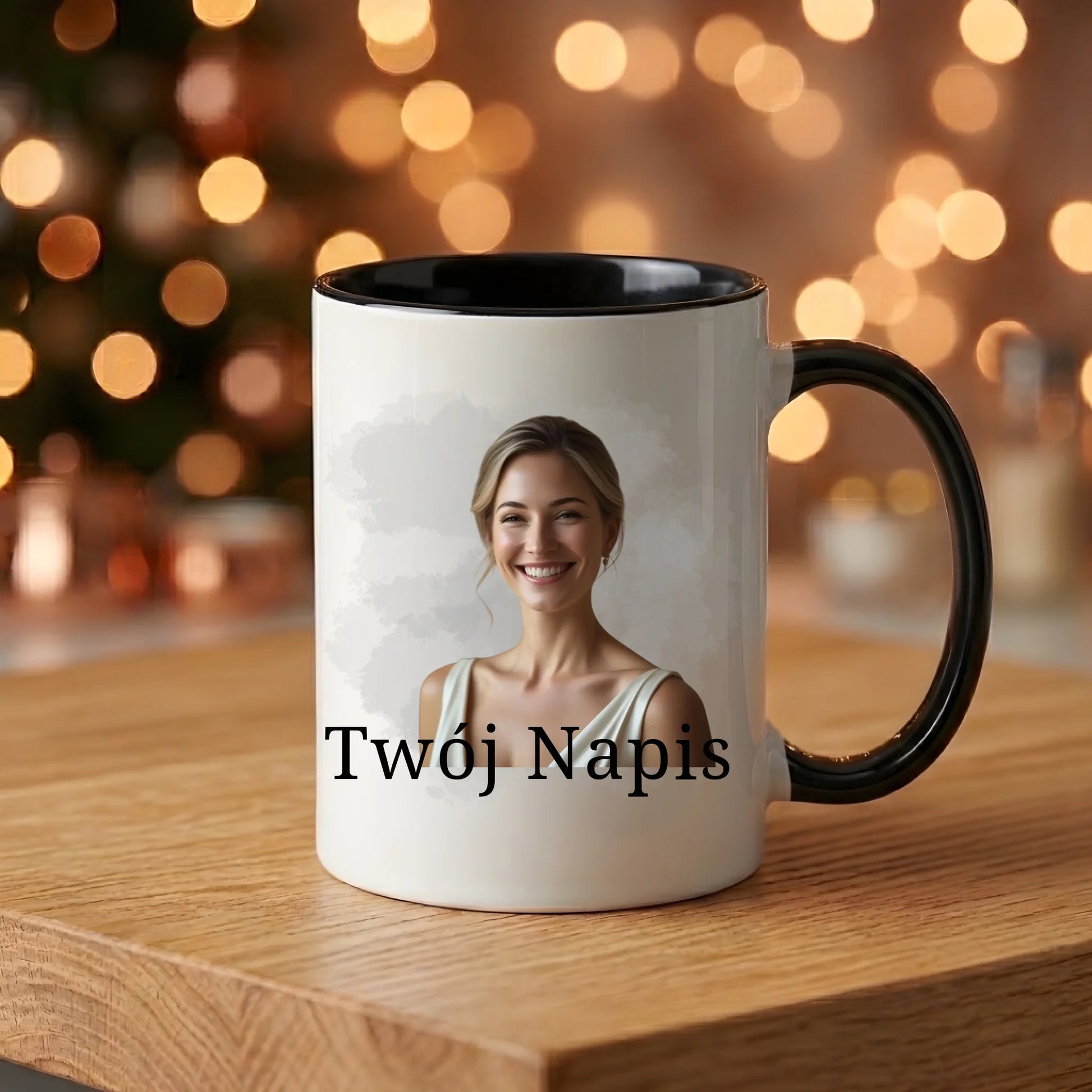 kubek z własnym nadrukiem 330ml personalizowane prezenty pl czarny