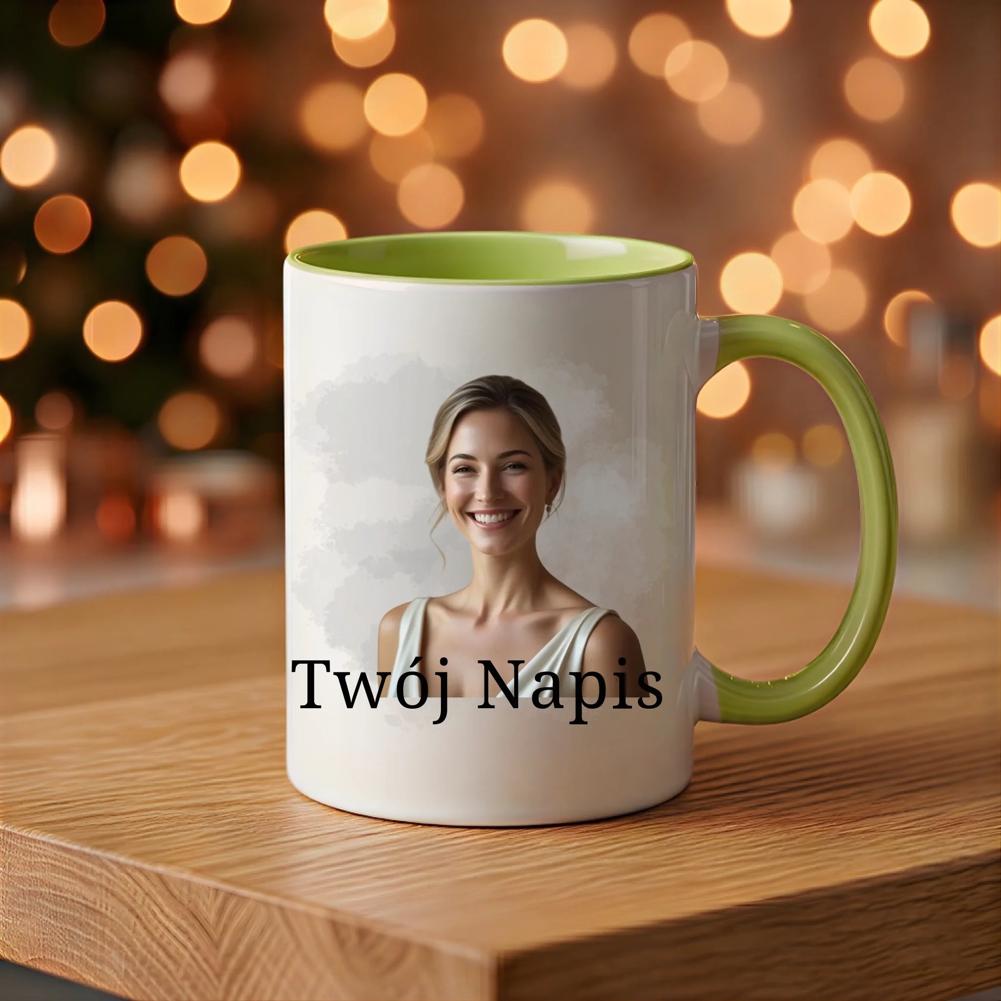 kubek z własnym nadrukiem 330ml personalizowane prezenty pl zielony