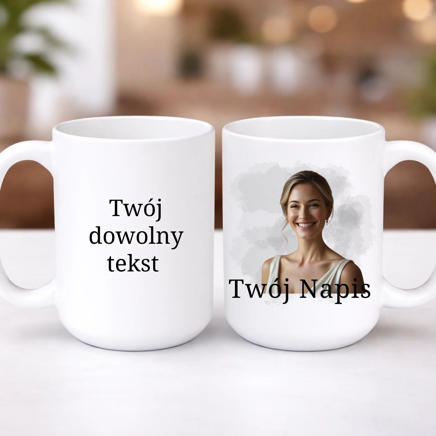 kubek z własnym nadrukiem 440ml personalizowane prezenty pl bialy