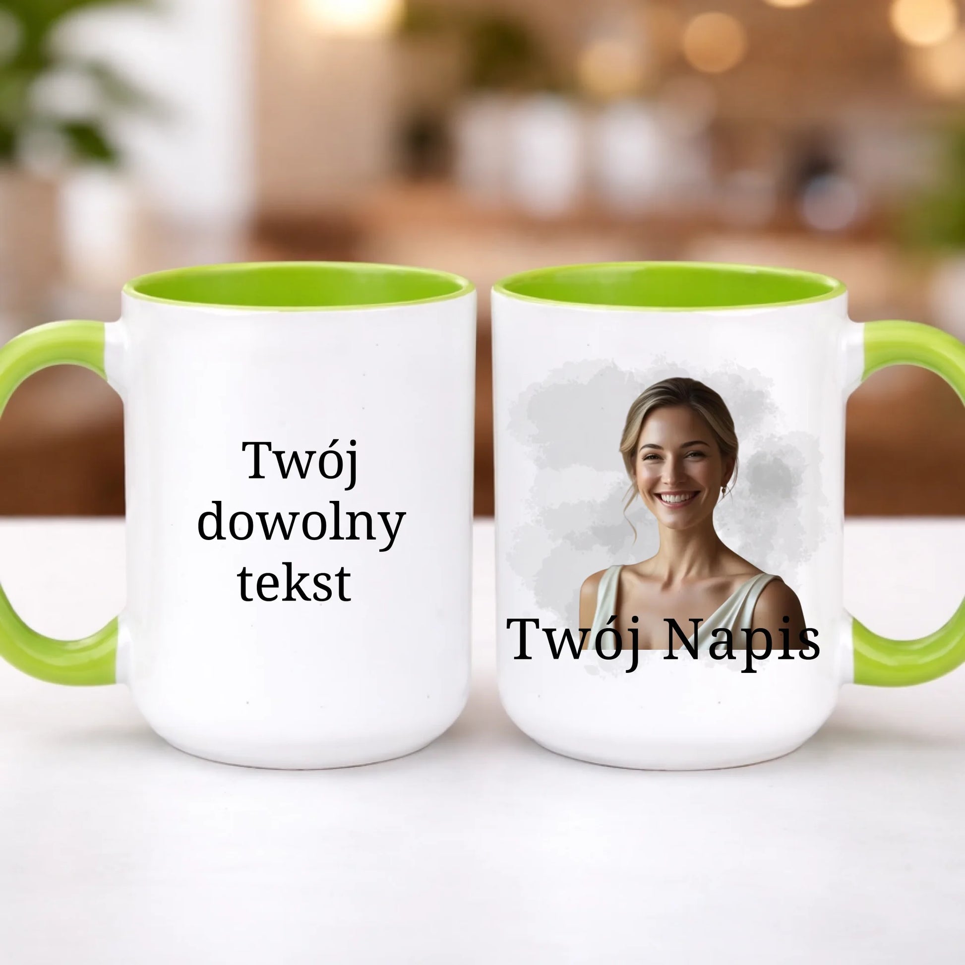 kubek z własnym nadrukiem 440ml personalizowane prezenty pl zielony