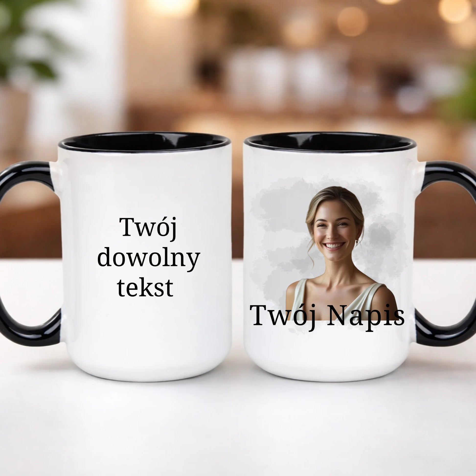 kubek z własnym nadrukiem 440ml personalizowane prezenty pl czarny