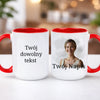 kubek z własnym nadrukiem 440ml personalizowane prezenty pl czerwony