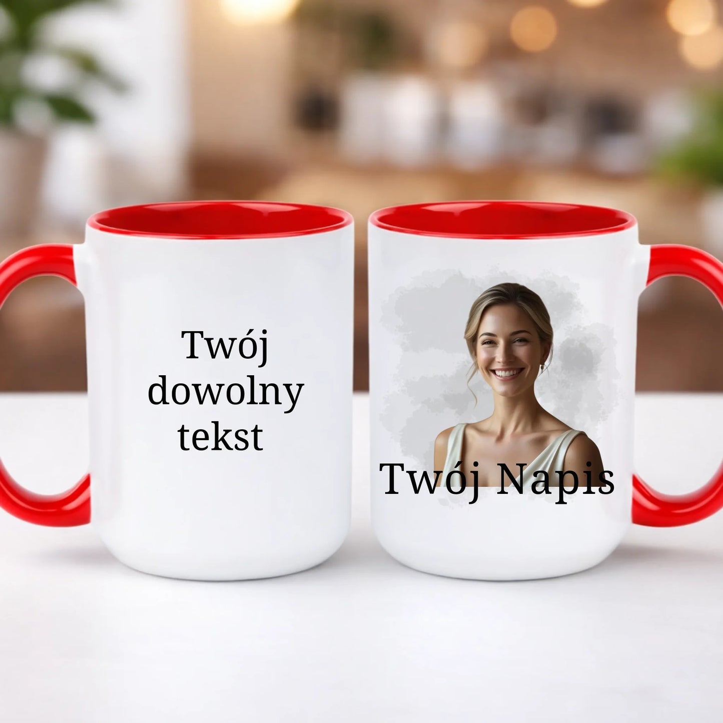 kubek z własnym nadrukiem 440ml personalizowane prezenty pl czerwony