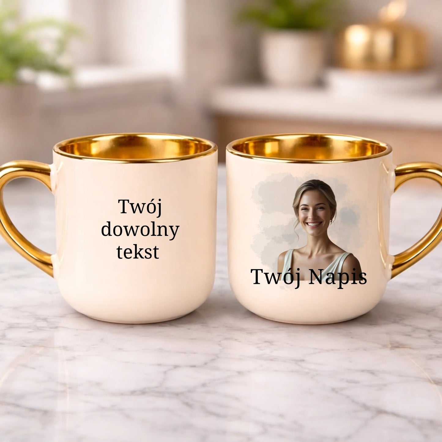 kubek z własnym nadrukiem 400ml personalizowane prezenty pl kremowy