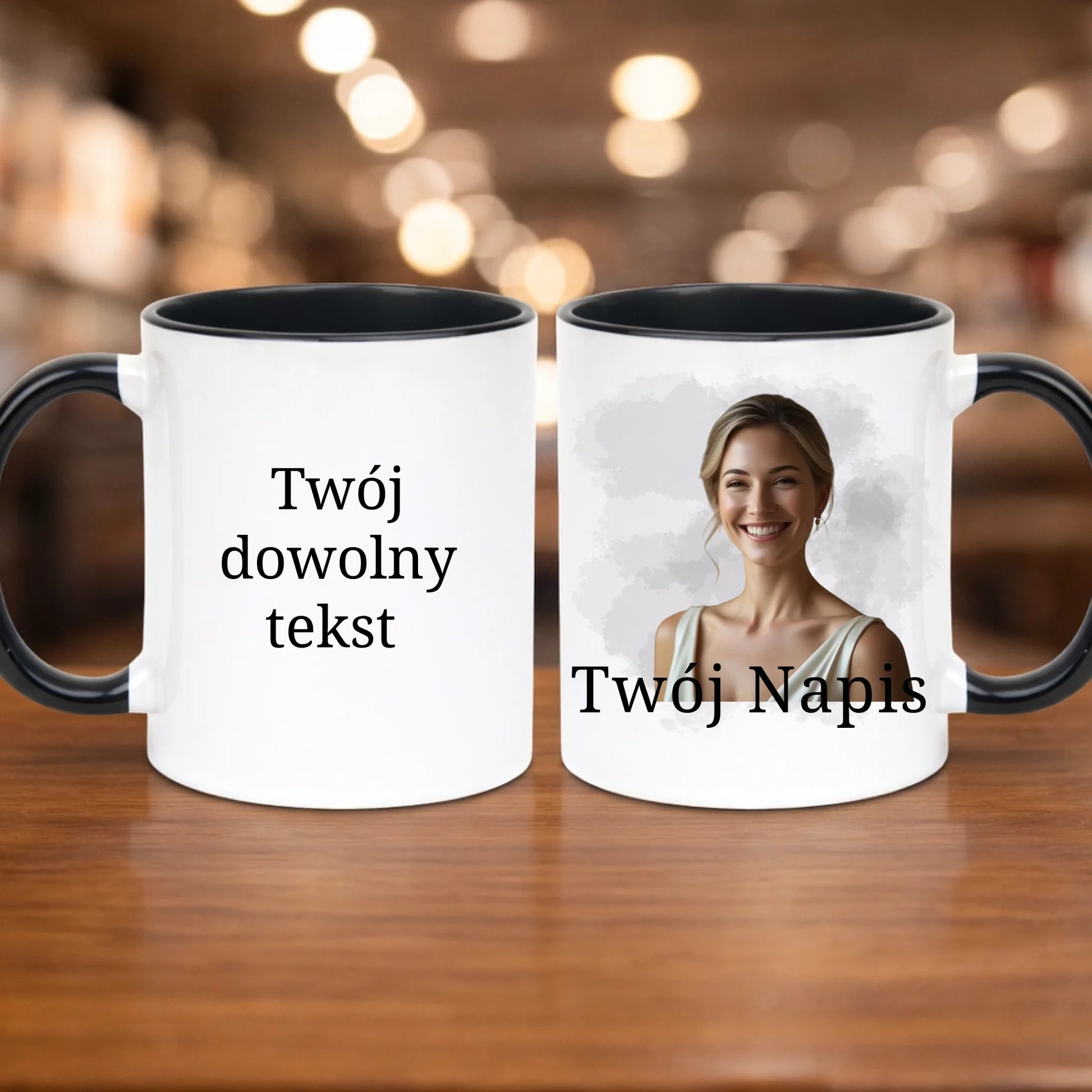 kubek z własnym nadrukiem 330ml personalizowane prezenty pl czarny