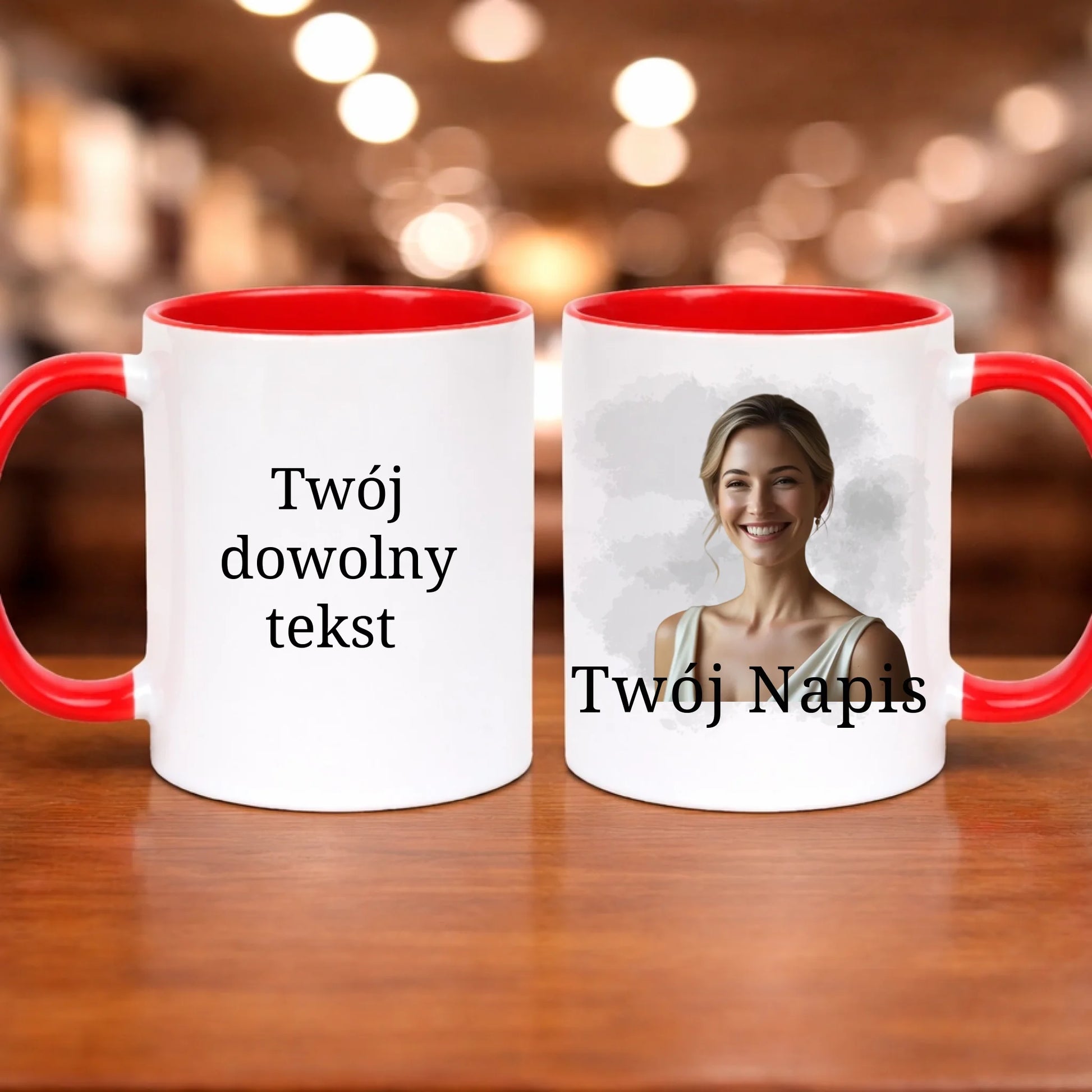 kubek z własnym nadrukiem 330ml personalizowane prezenty pl czerwony