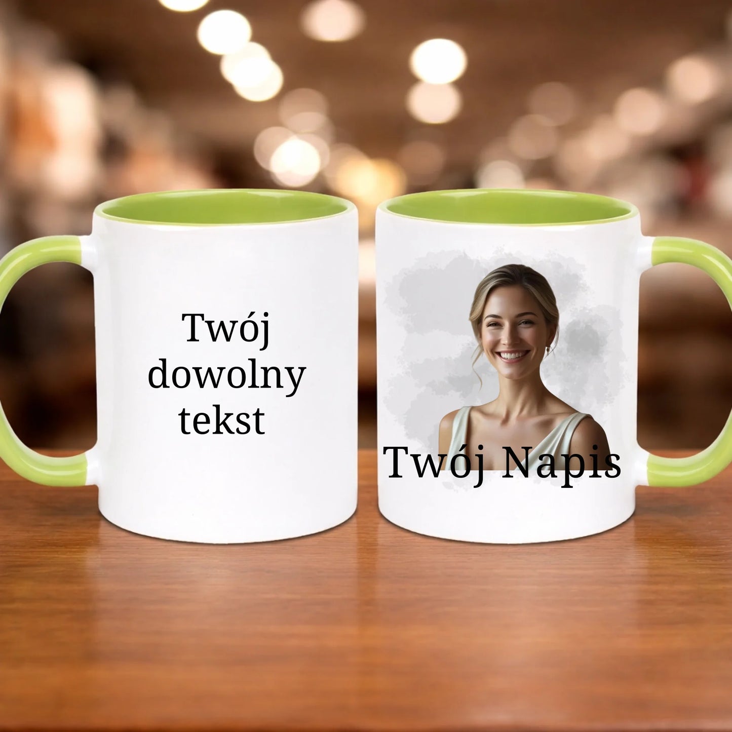 kubek z własnym nadrukiem 330ml personalizowane prezenty pl zielony