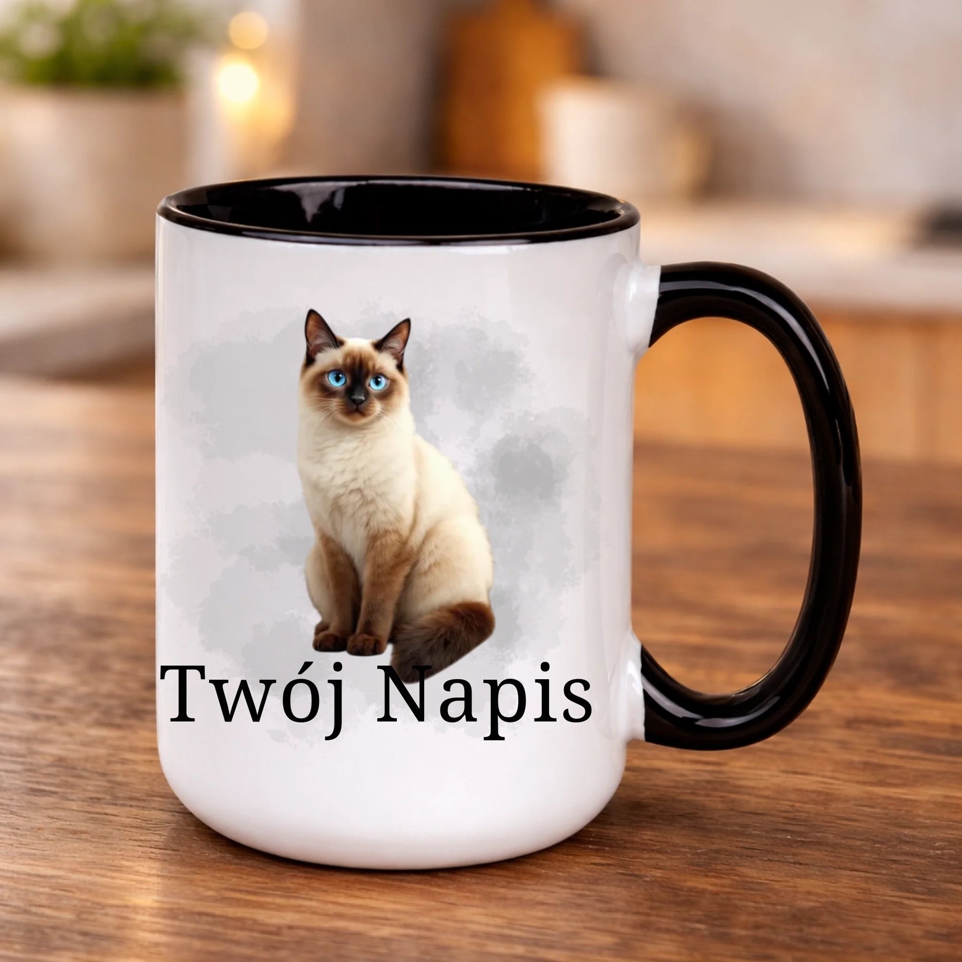 kubek z własnym nadrukiem 440ml personalizowane prezenty pl czarny