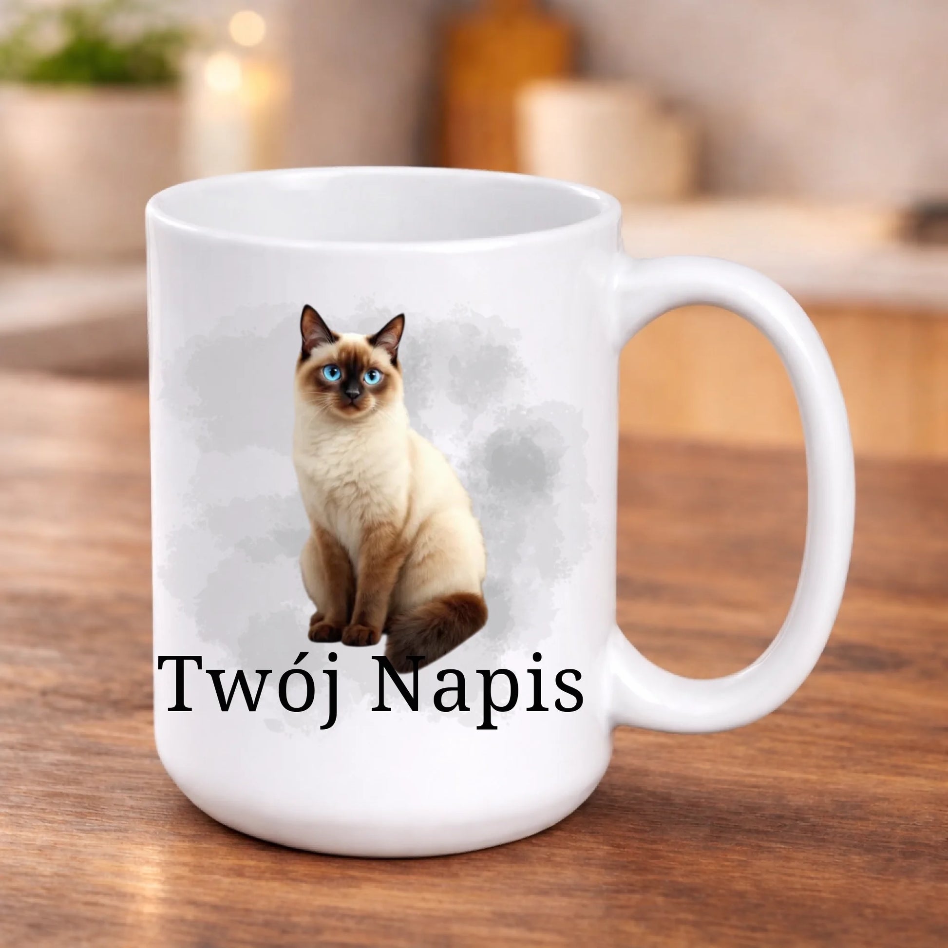 kubek z własnym nadrukiem 440ml personalizowane prezenty pl bialy