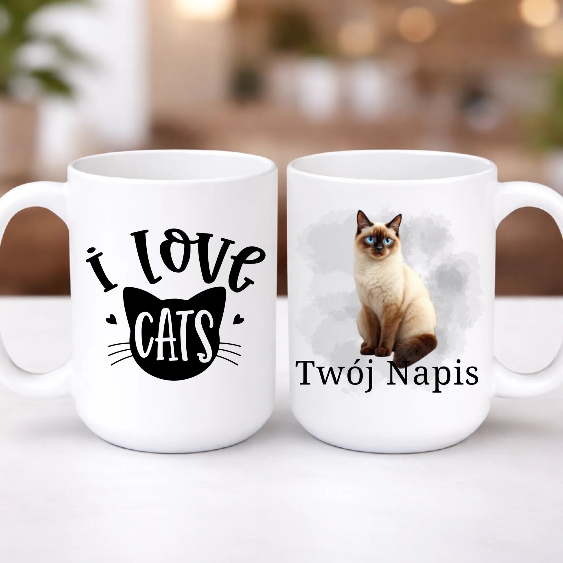 kubek z własnym nadrukiem 440ml personalizowane prezenty pl bialy