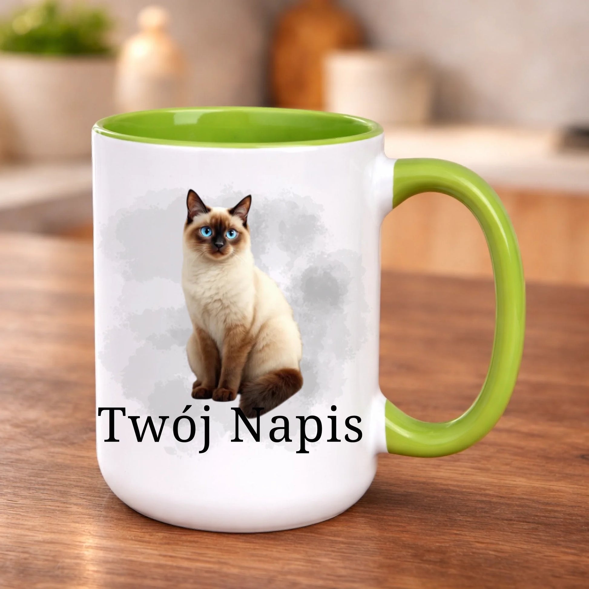 kubek z własnym nadrukiem 440ml personalizowane prezenty pl zielony