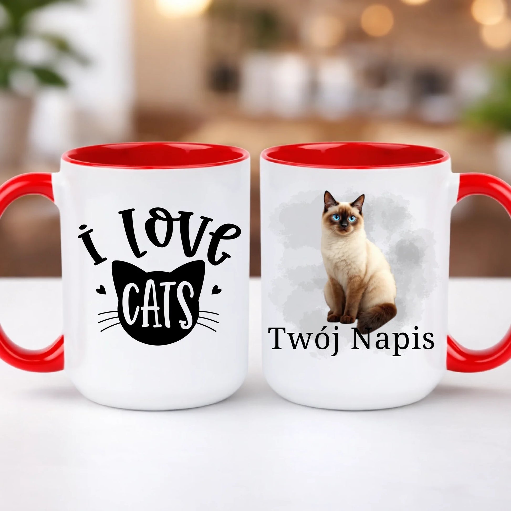 kubek z własnym nadrukiem 440ml personalizowane prezenty pl czerwony