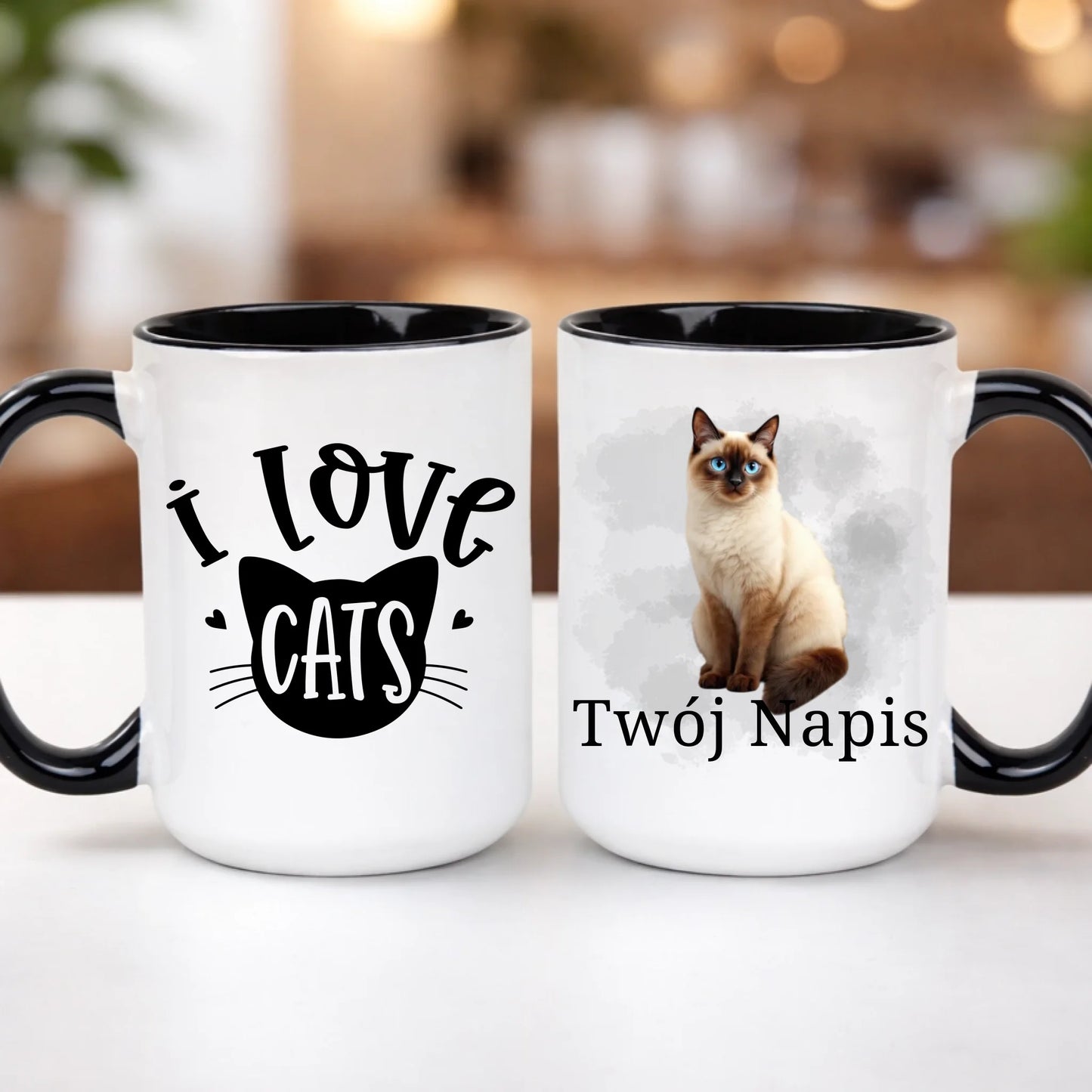 kubek z własnym nadrukiem 440ml personalizowane prezenty pl czarny
