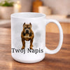 kubek z własnym nadrukiem 440ml personalizowane prezenty pl bialy