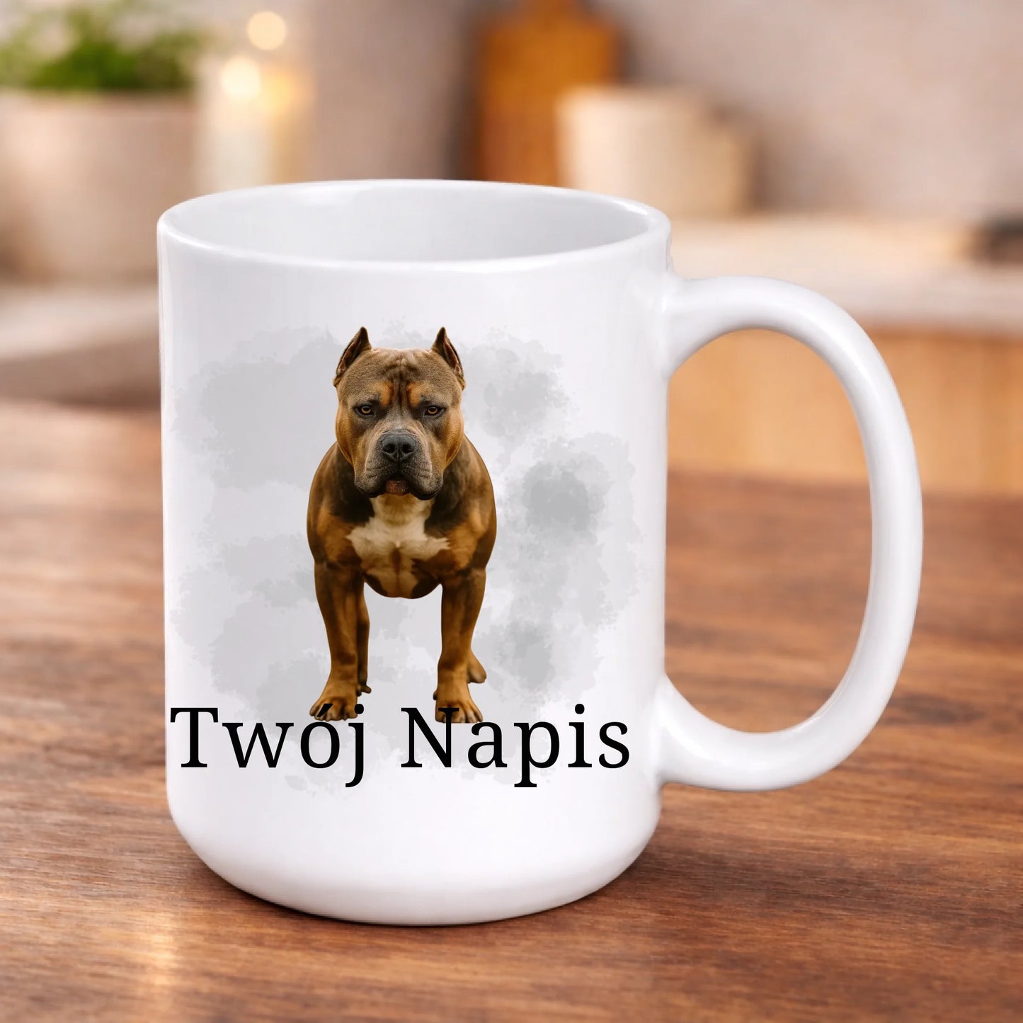 kubek z własnym nadrukiem 440ml personalizowane prezenty pl bialy