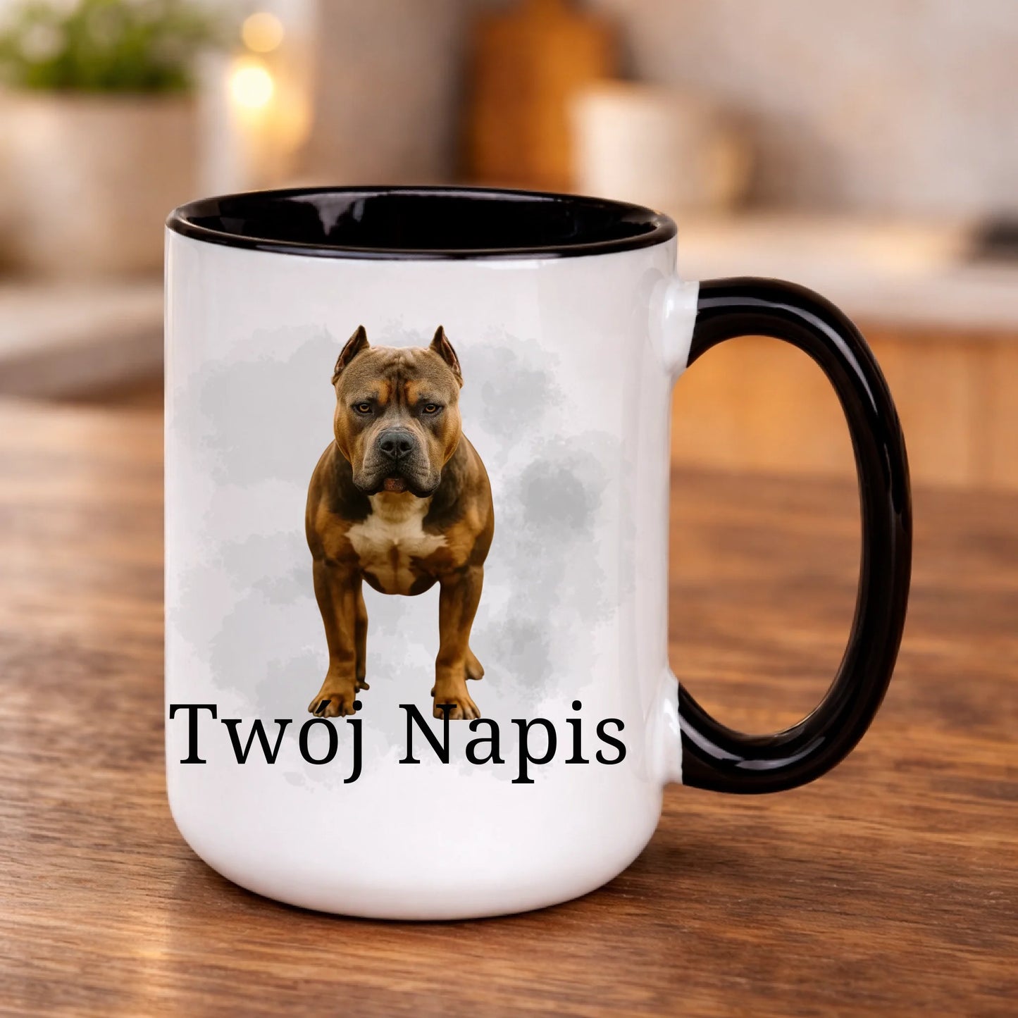 kubek z własnym nadrukiem 440ml personalizowane prezenty pl czarny