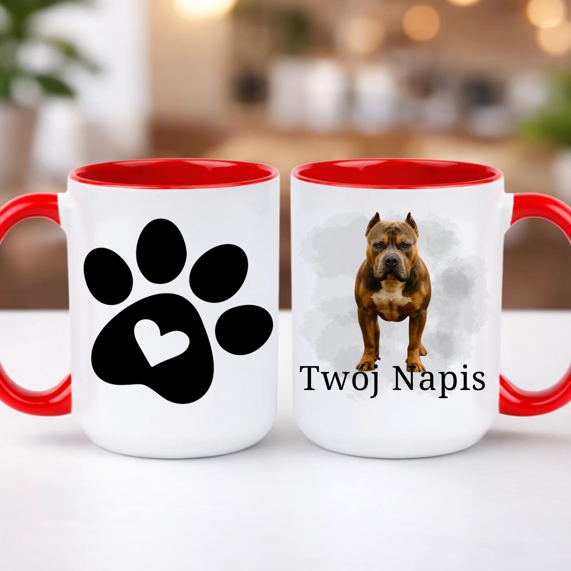 kubek z własnym nadrukiem 440ml personalizowane prezenty pl czerwony