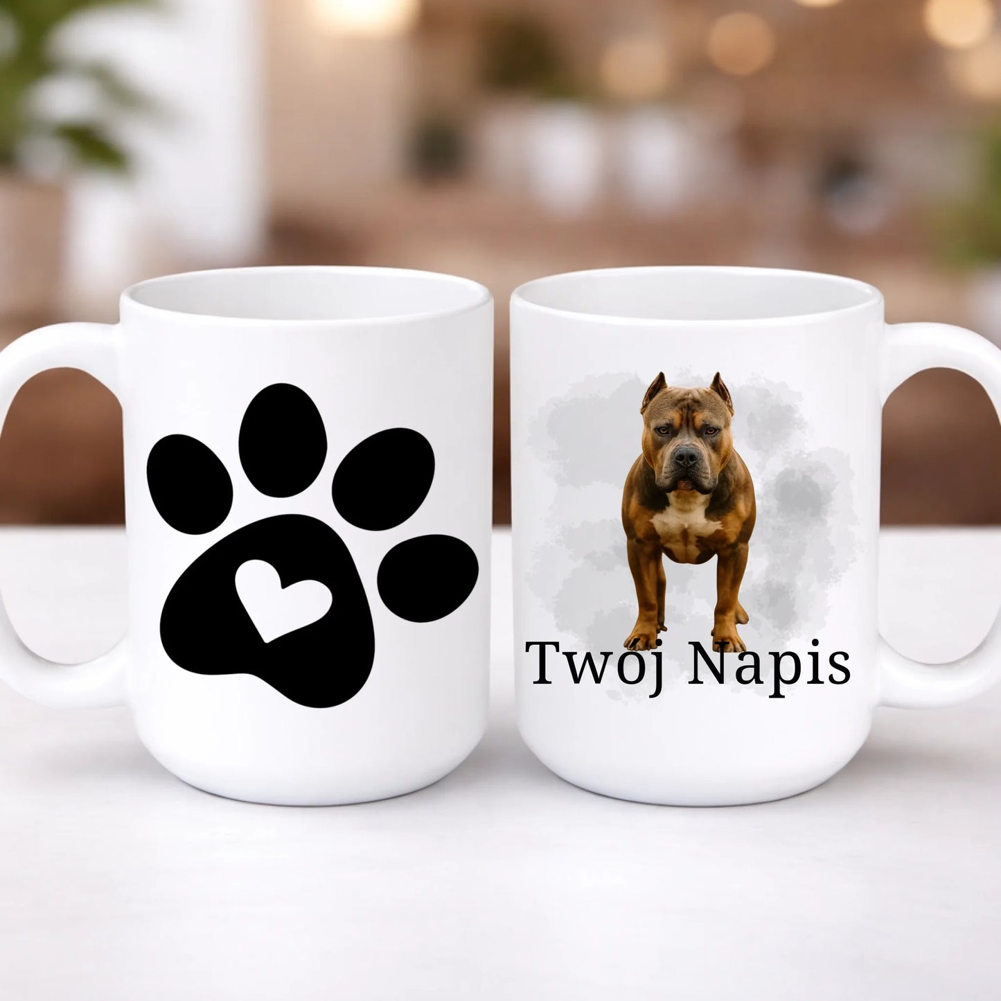kubek z własnym nadrukiem 440ml personalizowane prezenty pl bialy