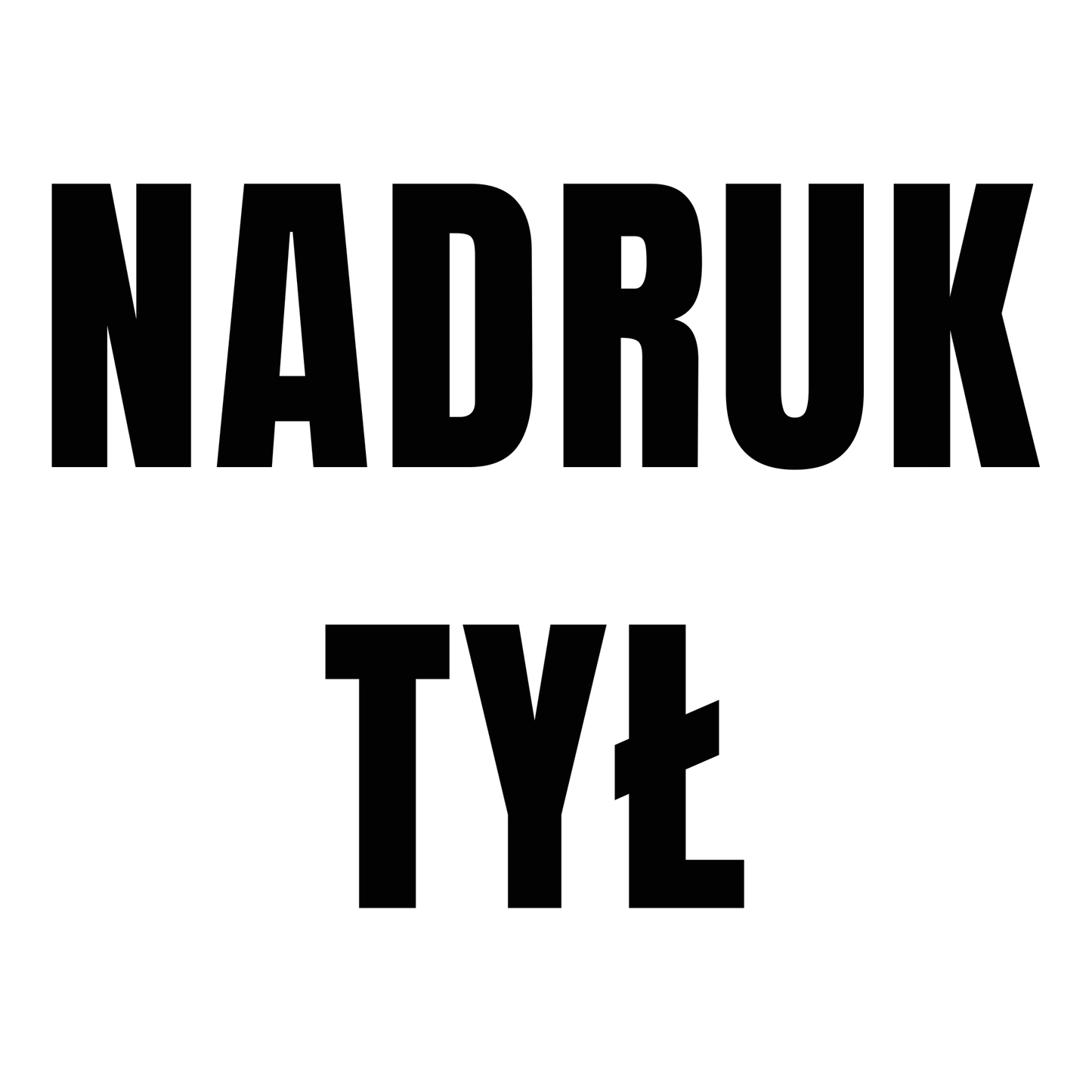 Nadruk z tyłu