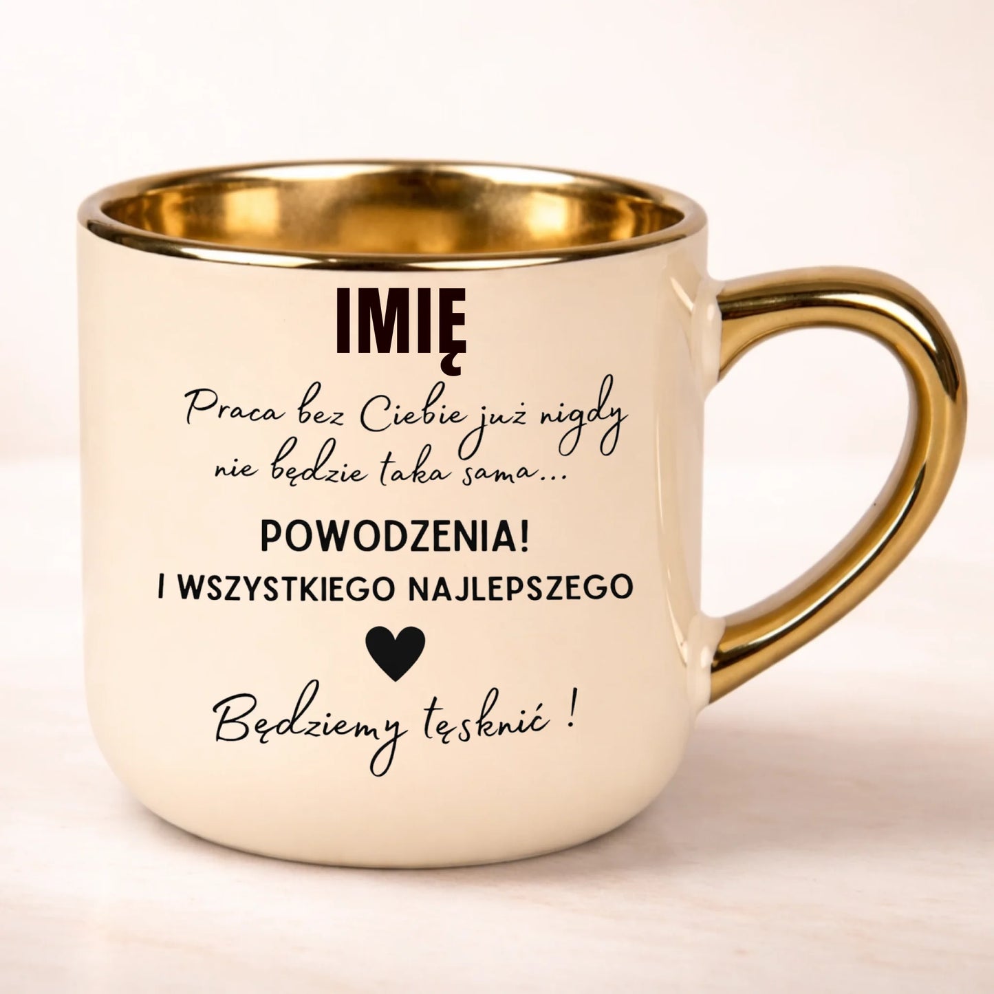 kubek personalizowany z nadrukiem 400ml kremowy