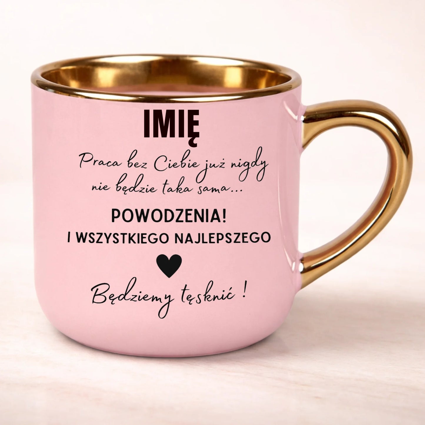 kubek personalizowany z nadrukiem 400ml rozowy