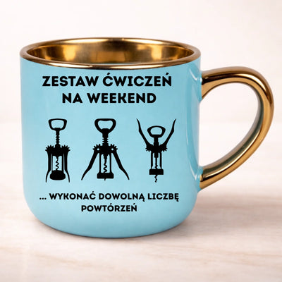 Kubek śmieszny Zestaw ćwiczeń na weekend dla miłośnika wina prezent